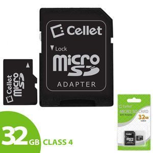 Picture of Cellet 32GB Micro SD Memory Card With SD Adapter
