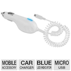 Picture of Cellet 8 ft Micro USB Coiled Car Charger (White)