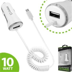 Picture of Cellet 5 ft Micro USB Coiled Car Charger (White)