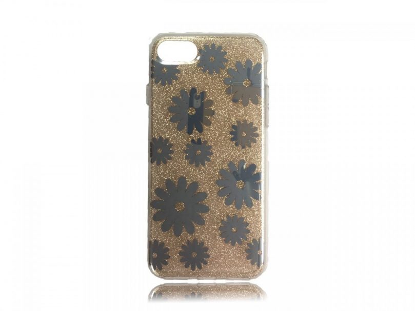 TPU Design Case Flowers - Gold - iPhone 8 / iPhone 7 1