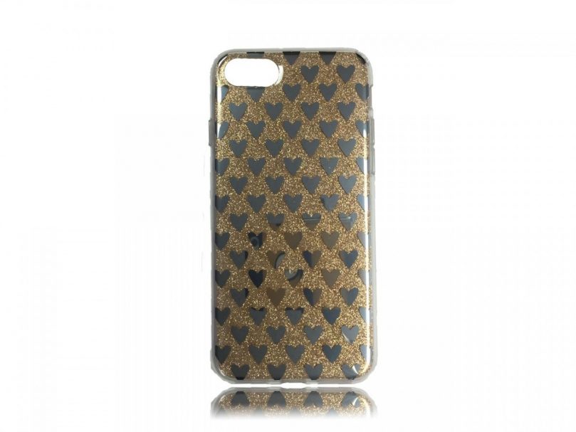 TPU Design Case Hearts - Gold - iPhone 8 / iPhone 7 1