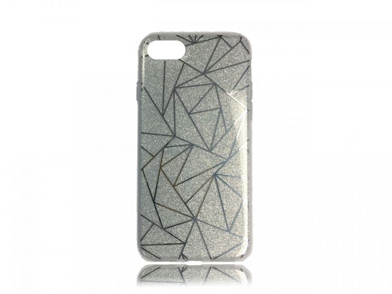 TPU Design Case Triangles - Silver - iPhone 8 / iPhone 7 1