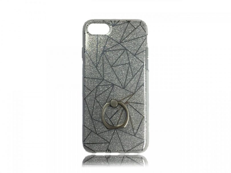 TPU Design Case W/ Ring Triangles - Silver - iPhone 8 / iPhone 7 1