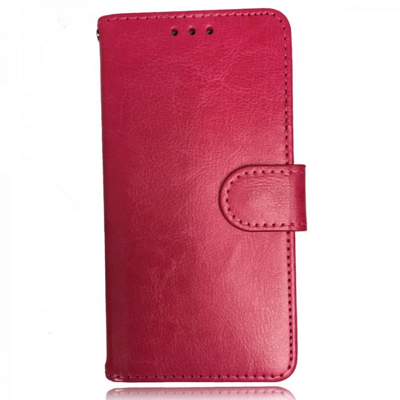 iPhone X/XS Leather Wallet Flip Case Pink 1