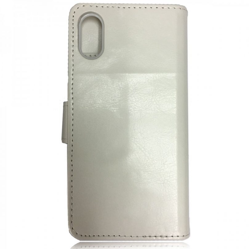 iPhone X/XS Leather Wallet Flip Case White 2