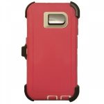 Defender Hybrid Case w/ Clip (Pink/White) - Galaxy S6
