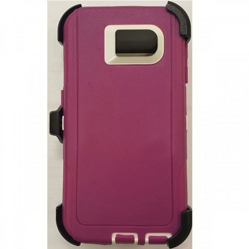 Defender Hybrid Case w/ Clip (Purple/White) - Galaxy S6 1
