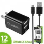 Picture of Cellet 5 ft Micro USB Cable + Home Charger (Black)