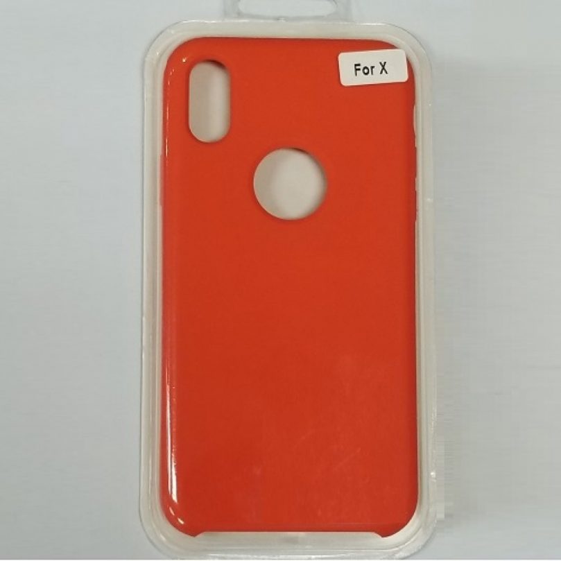 iPhone X/Xs Liquid Silicone Gel Rubber Shockproof Case DARK ORANGE 1