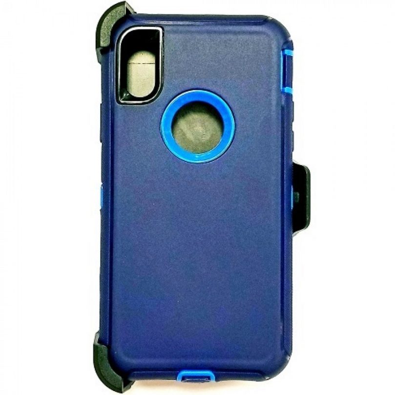 iPhone X/Xs Heavy Duty Case w/ Clip DARK BLUE/BLUE 1