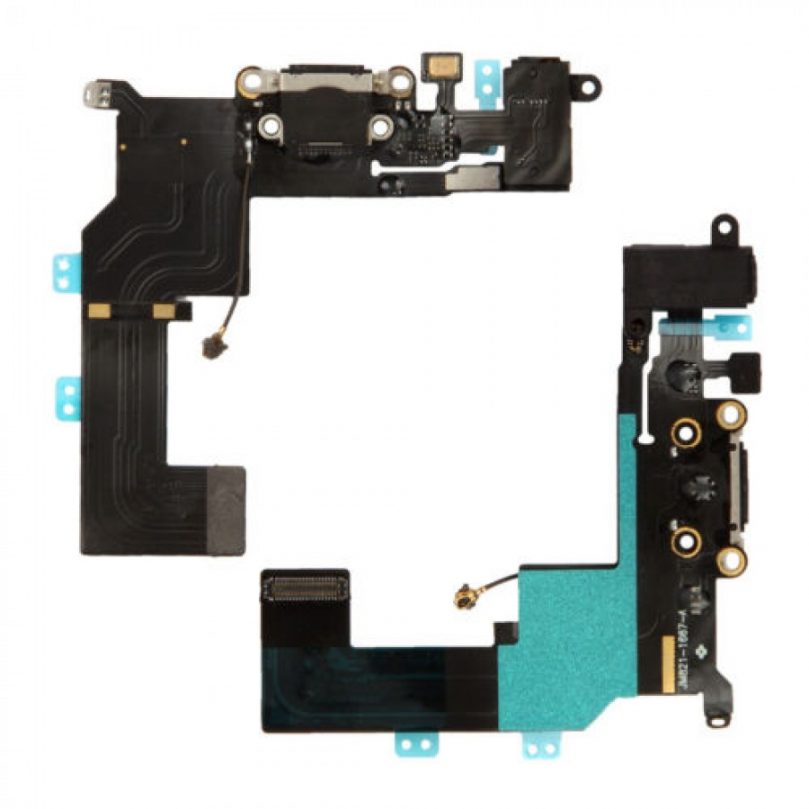 USB Charging Charger Port Dock Headphone Audio Jack Mic Flex Cable Black for iPhone 5S - Image 2