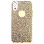 iPhone X/Xs Daisy Hard TPU Glitter PU Case GOLD