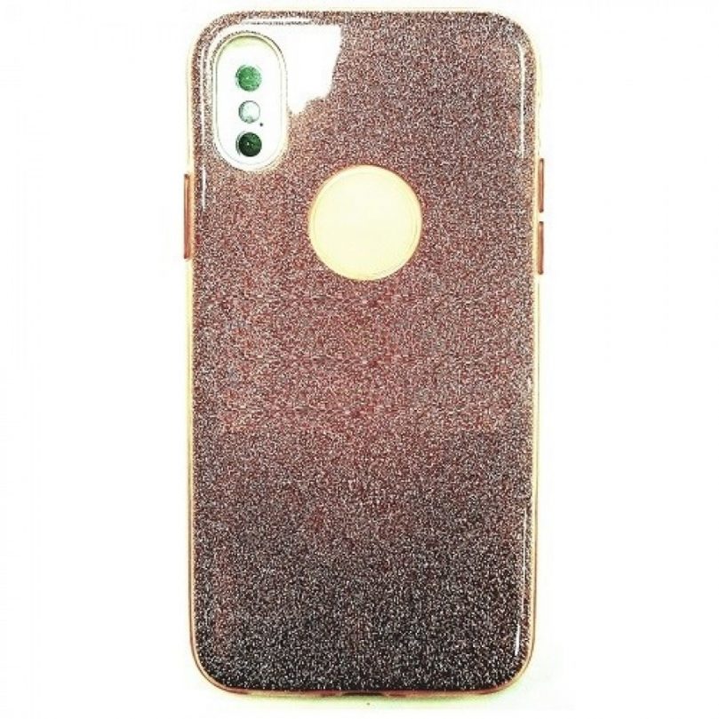 iPhone X/Xs Daisy Hard TPU Glitter PU Case ROSE GOLD