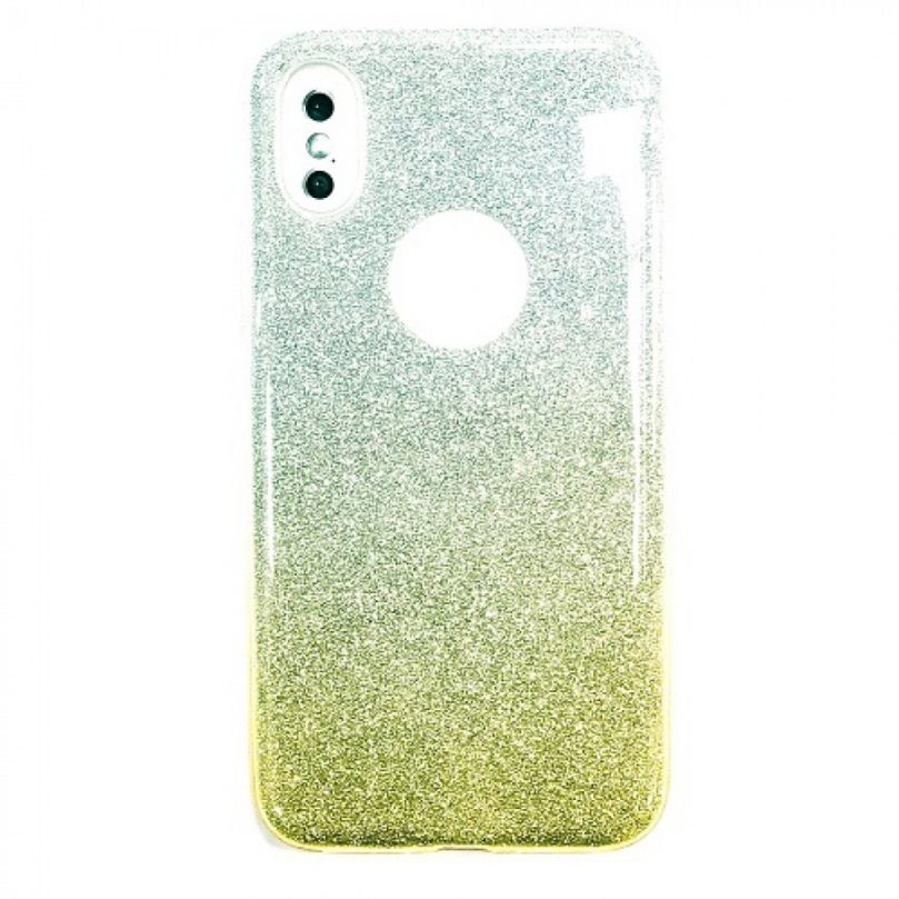 iPhone X/Xs Daisy Hard TPU Glitter PU Case SILVER/GOLD