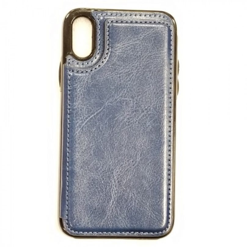 iPhone X/Xs PU Leather Wallet Card Holding Case BLUE 1