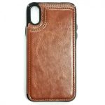 iPhone X/Xs PU Leather Wallet Card Holding Case BROWN