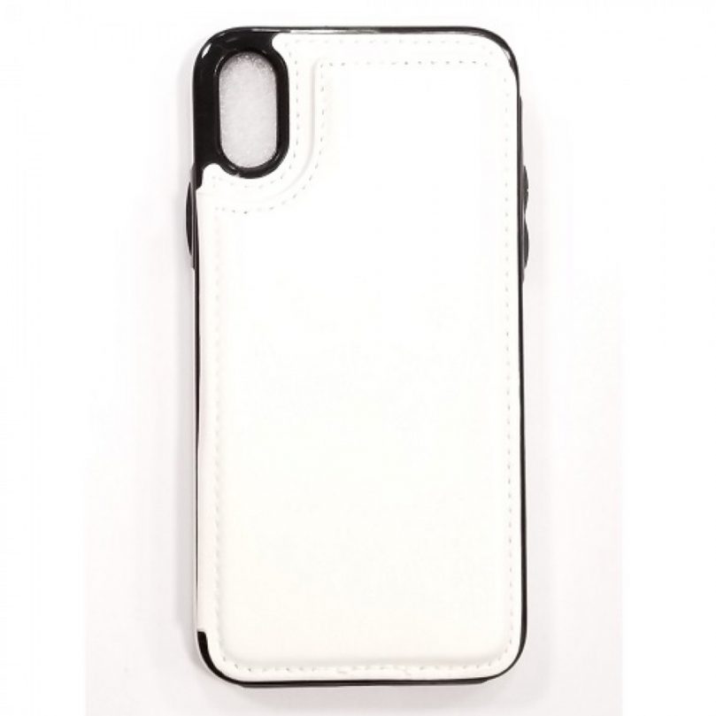 iPhone X/Xs PU Leather Wallet Card Holding Case WHITE 1
