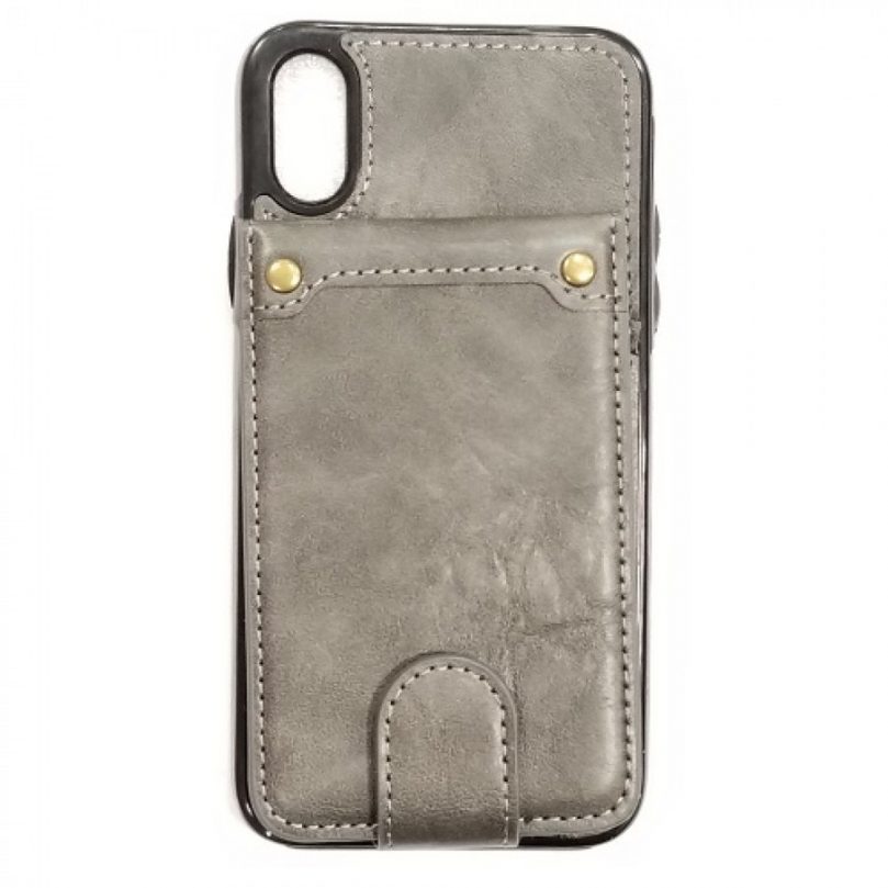 iPhone X/Xs PU Leather Wallet Multi Card Holding Case GRAY 1