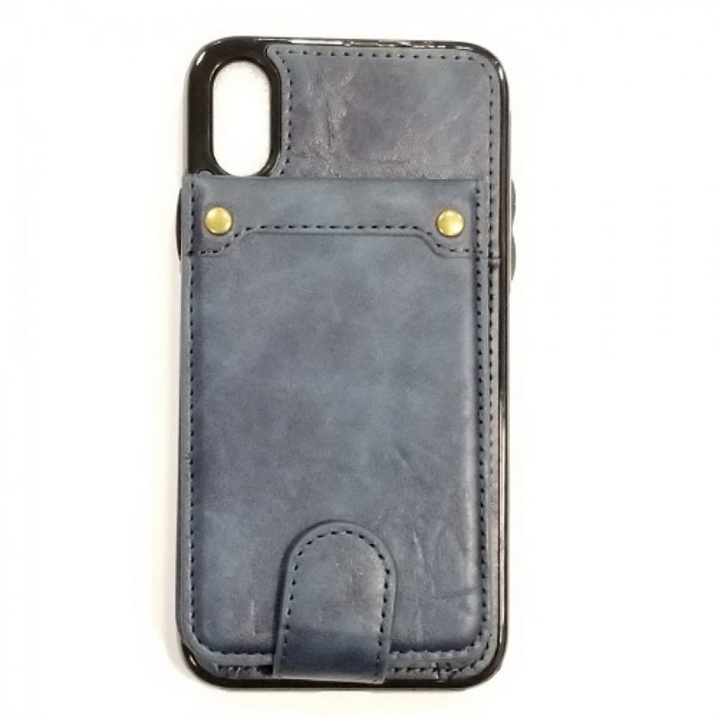 iPhone X/Xs PU Leather Wallet Multi Card Holding Case NAVY BLUE 1