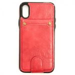 iPhone X/Xs PU Leather Wallet Multi Card Holding Case RED
