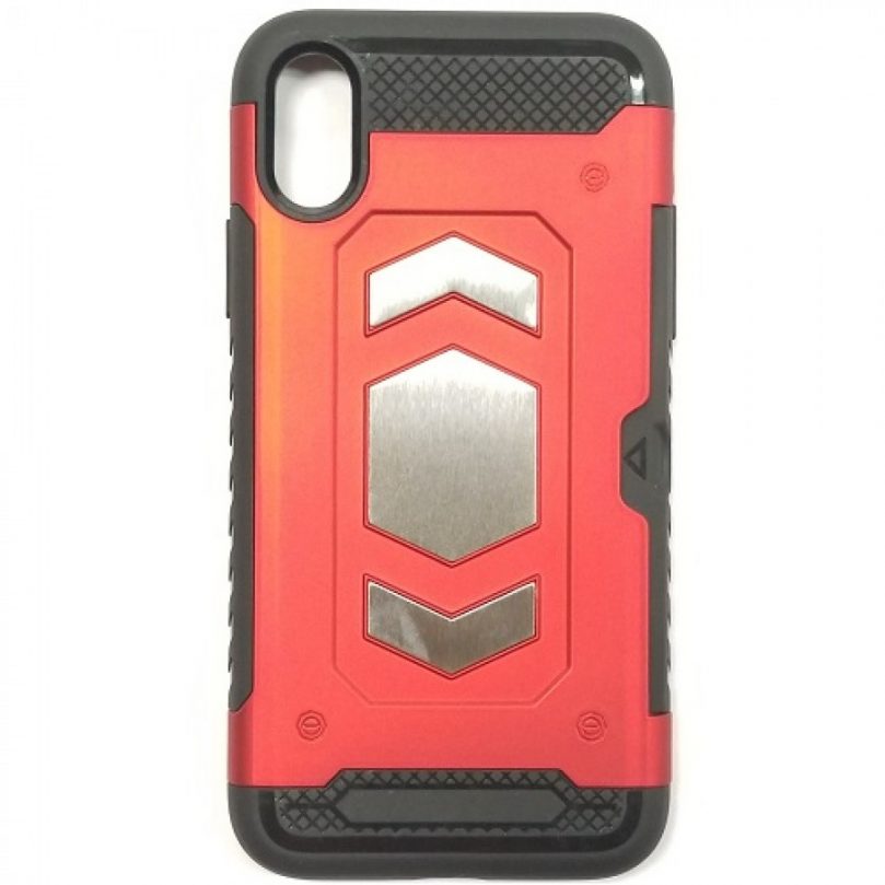 iPhone X/Xs Card Holding Armor Style Case RED 1