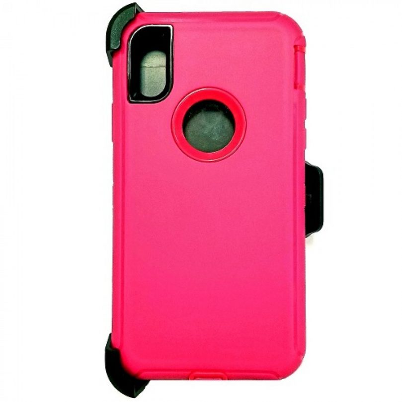 iPhone X/Xs Heavy Duty Case w/ Clip PINK/PINK 1