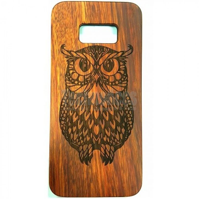 Owl Design Wood Case For Samsung S9