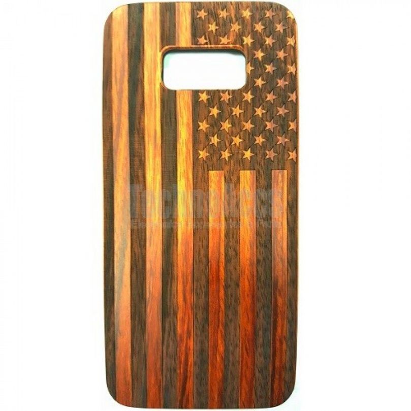 USA Flag Design Wood Case For Samsung S9 1