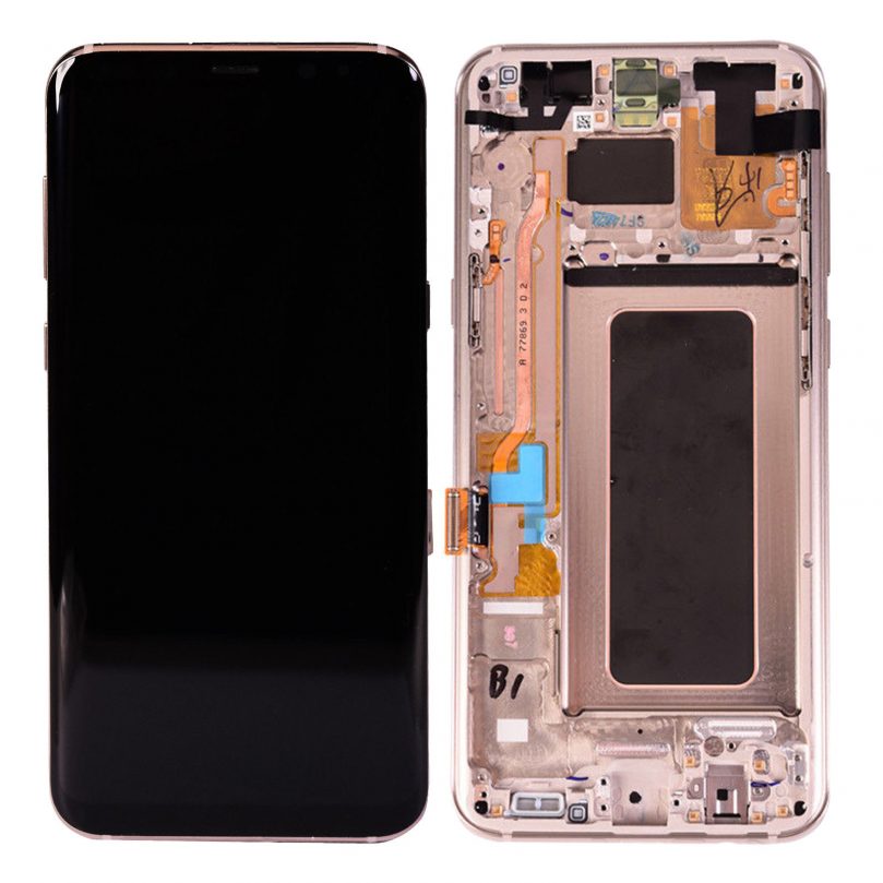 LCD Screen Touch Screen Digitizer Frame Gold For Samsung Galaxy S8 Plus 1