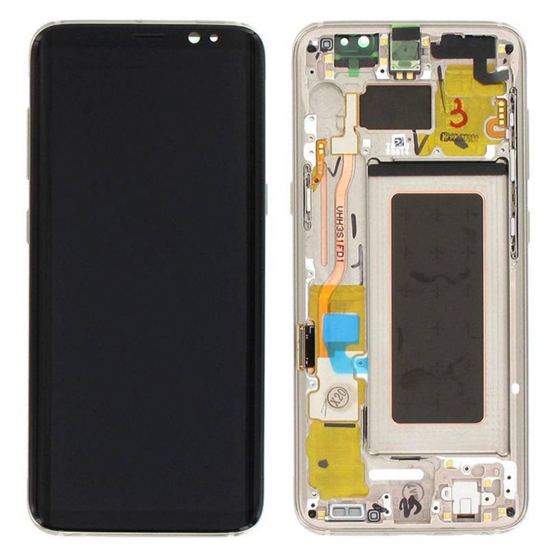 AMOLED Display Touch Screen Digitizer Frame Gold For Samsung Galaxy S8 1