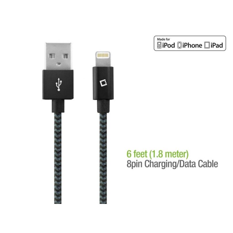 Cellet MFI Apple Certified 6ft Lightning USB Braided Charging Data Cable 3