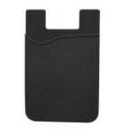 Stick-On Adhesive Silicone Cell Phone Card Holder Black