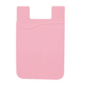 Stick-On Adhesive Silicone Cell Phone Card Holder PINK 1
