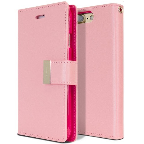 iPhone 6/6s Rich Diary Leather Wallet Case PINK0 1