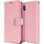 iPhone X/Xs Rich Diary Leather Wallet Case PINK