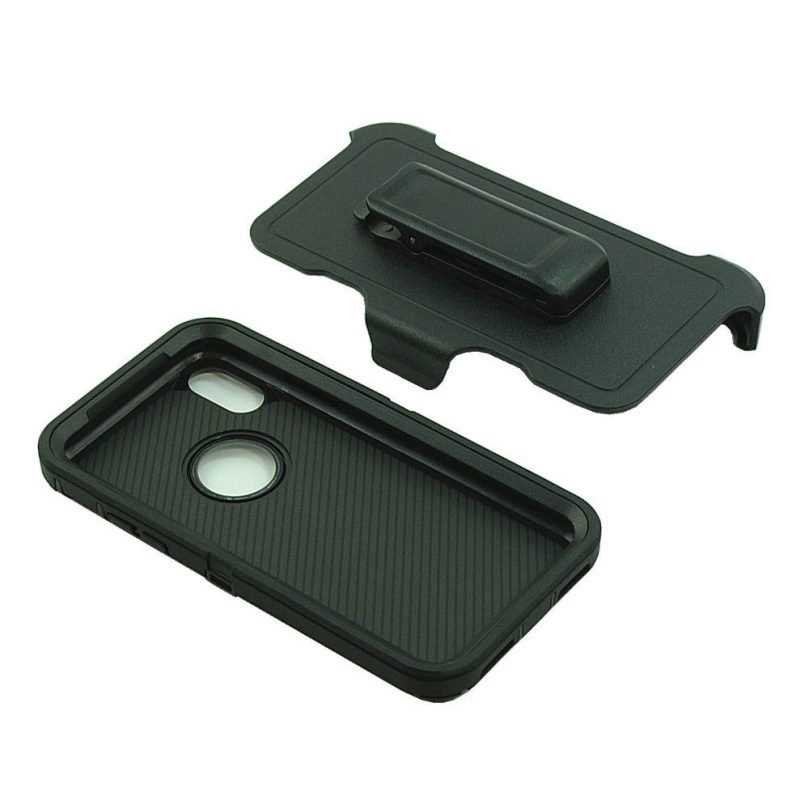 iPhone XR Heavy Duty Case W/Clip BLACK/BLACK 2