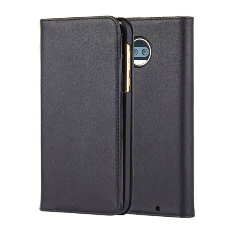 Moto Z2 Force Wallet Folio Leather Protection Case Black