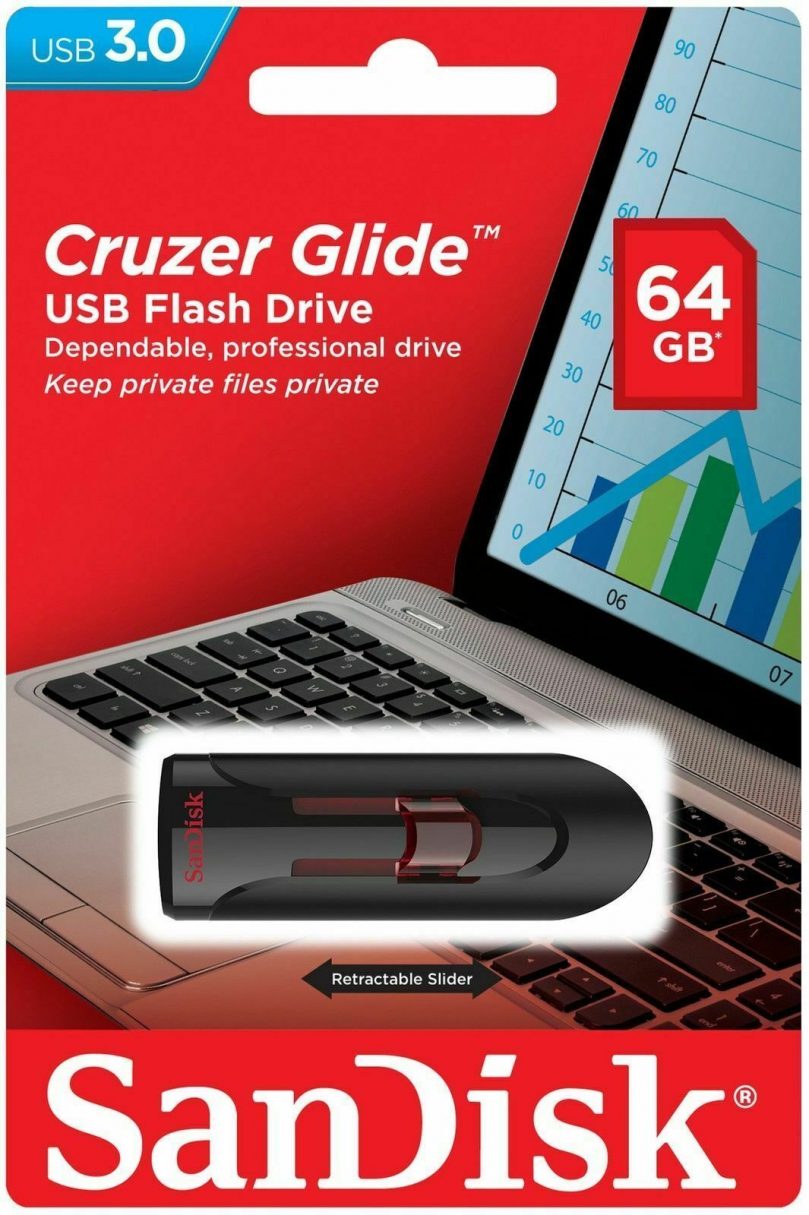 SanDisk 64GB Cruzer GLIDE USB 3.0 Flash Drive 1